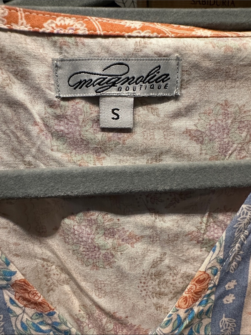 Magnolia Floral Patchwork Romper in Yellow, Blue, Peach, Lavender - Picture 5 of 5